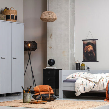 ZOLA NIGHTSTAND WITH DRAWER AND DOOR BLACK [fsc]