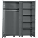 DENNIS 3-DOORS WARDROBE STEEL GREY [fsc]