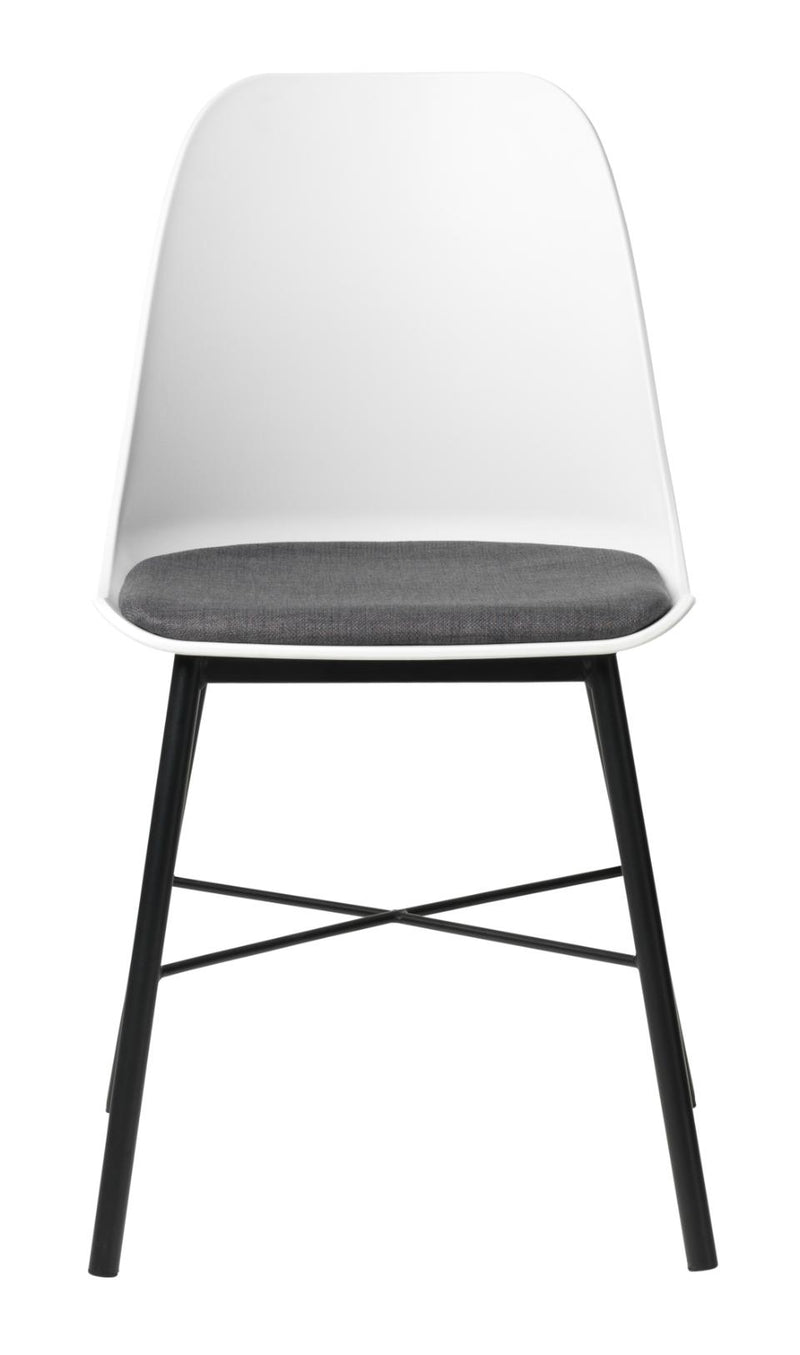 Whistler Spisebordsstol, Hvid med Grå Polstring - Sæt af 2