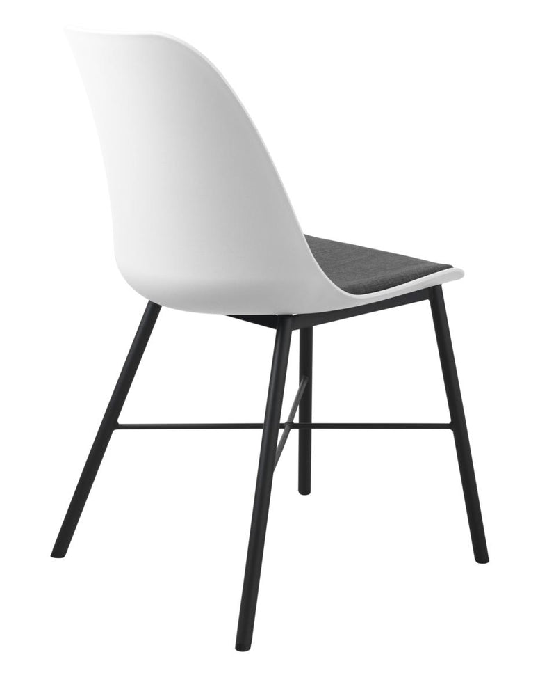 Whistler Spisebordsstol, Hvid med Grå Polstring - Sæt af 2