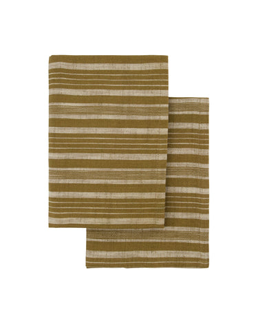 Meraki - Viskestykker 2 Stk. Bomuld Mørk Oliven 70x50cm Oeko-Tex