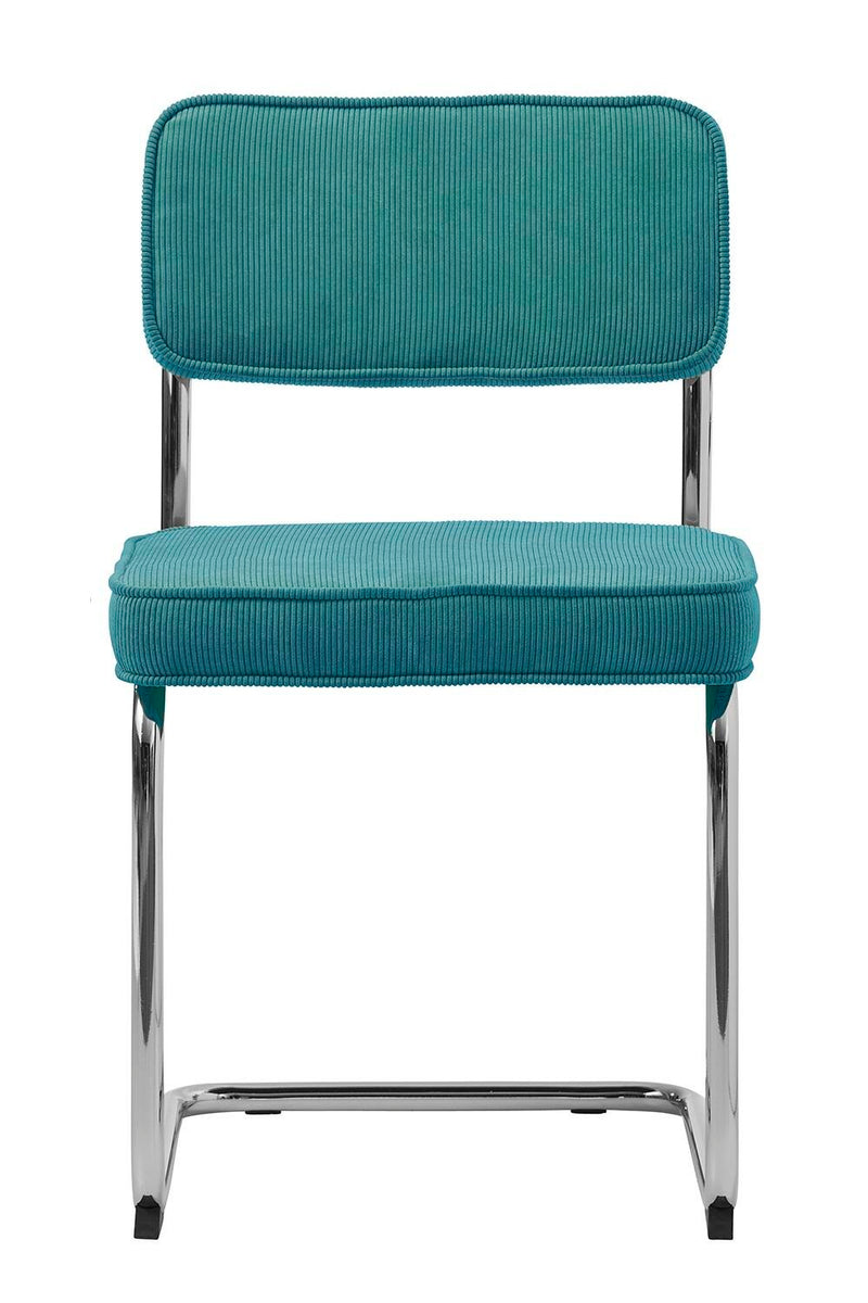 Rupert Spisebordsstol Blå Fløjl | 50x53x84 cm | Sæt af 4