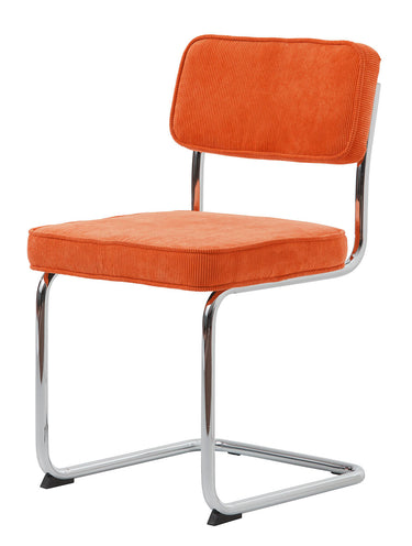 Rupert Spisebordsstol, Orange Fløjl, 50x53x84 cm - Sæt af 4