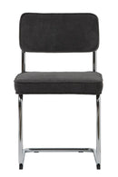 Rupert Spisebordsstol, Grå Fløjl, 50x53x84 cm - Sæt af 4