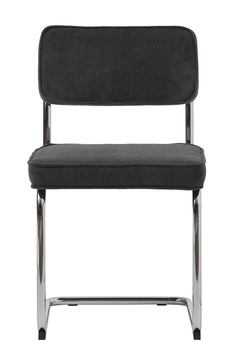 Rupert Spisebordsstol, Grå Fløjl, 50x53x84 cm - Sæt af 4