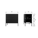 ADAM CABINET WITH DRAWERS PINE BLACK [fsc]