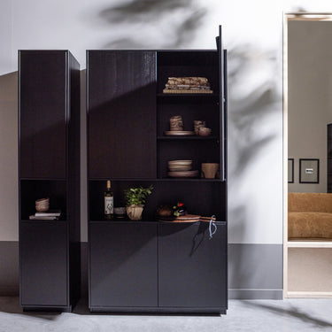 FINCA STORAGE CABINET 110CM PINE DEEP BLACK [fsc]