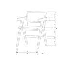 GUNN DINING CHAIR RATTAN/WOOD BLACK