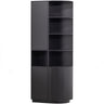 FINCA STORAGE CABINET ROUND RIGHT 78CM PINE DEEP BLACK [fsc]