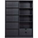 SWING SLIDING DOOR CABINET PINE MATT BLACK[fsc]