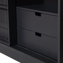 SWING SLIDING DOOR CABINET PINE MATT BLACK[fsc]