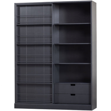 SWING SLIDING DOOR CABINET PINE MATT BLACK[fsc]