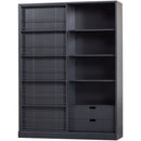 SWING SLIDING DOOR CABINET PINE MATT BLACK[fsc]