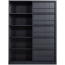SWING SLIDING DOOR CABINET PINE MATT BLACK[fsc]
