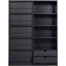 SWING SLIDING DOOR CABINET PINE MATT BLACK[fsc]