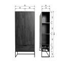SILAS 2-DOORS CABINET ASH BRUSHED BLACKNIGHT [fsc]