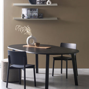 LANGE JAN O EXTENDABLE DINING TABLE OAK BLACKNIGHT [fsc]