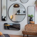 DOUTZEN MIRROR METAL BLACK 110x40CM