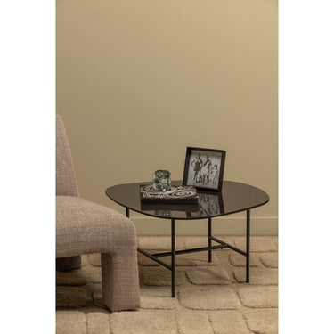 VAJEN COFFEE TABLE WITH MARBLE LOOK TABLETOP BLACK 70x70CM