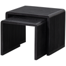 WILLA SIDE TABLES RECYCLED TEAK BLACK - SET OF 2