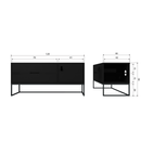 SILAS TV UNIT 120CM ASH BLACKNIGHT [fsc]