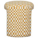CHARLIE UPHOLSTERED STOOL CHECKERED PATTERN YELLOW