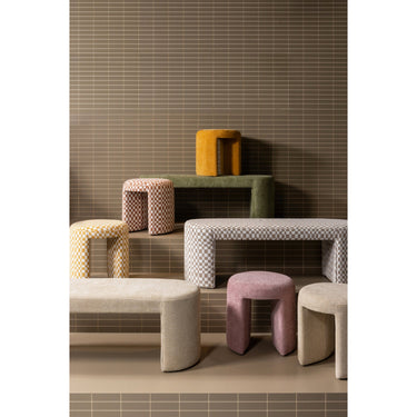 CHARLIE UPHOLSTERED STOOL BLUSH