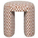CHARLIE UPHOLSTERED STOOL CHECKERED PATTERN ORANGE