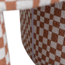 CHARLIE UPHOLSTERED STOOL CHECKERED PATTERN ORANGE