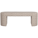 JACOB UPHOLSTERED BENCH CHECKERED PATTERN SAND