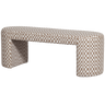 JACOB UPHOLSTERED BENCH CHECKERED PATTERN SAND