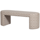 JACOB UPHOLSTERED BENCH CHECKERED PATTERN SAND