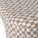 JACOB UPHOLSTERED BENCH CHECKERED PATTERN SAND