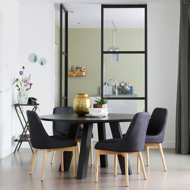 RHONDA XL DINING TABLE O150 OAK BLACKNIGHT [fsc]
