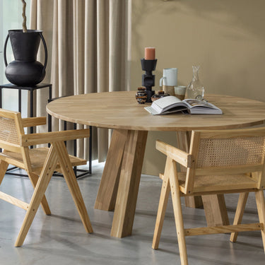 RHONDA XL DINING TABLE O150CM OAK NATURAL [fsc]