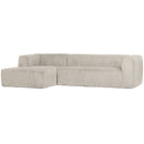BEAN CORNER SOFA LEFT RIB FABRIC NATURAL