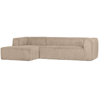BEAN CORNER SOFA LEFT RIB FABRIC TRAVERTIN