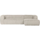 BEAN CORNER SOFA RIGHT RIB FABRIC NATURAL