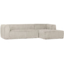 BEAN CORNER SOFA RIGHT RIB FABRIC NATURAL