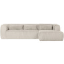 BEAN CORNER SOFA RIGHT RIB FABRIC NATURAL