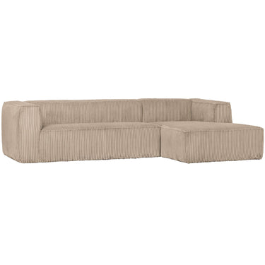 BEAN CORNER SOFA RIGHT RIB FABRIC TRAVERTIN