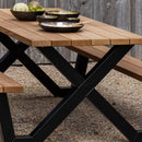 TABLO GARDEN PICKNICK TABLE AYOUS NATURAL X-POOT METAL[fsc]