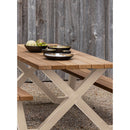 WOOOD - Tablo Udendørs Picnicbord - Thermo Ayous & Sort Metal X-stel [FSC]