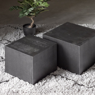SANNE SIDE TABLES BLACK - SET OF 2