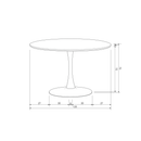 SAMMY DINING TABLE TRUMPET BASE ROUND MDF BLACK O120CM