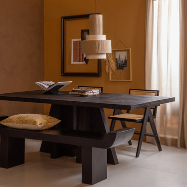 LOX BENCH WITH RAISED EDGES MANGO WOOD BLACK