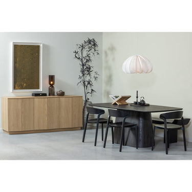 LEAH DINING TABLE MDF DARK BROWN 200x105CM