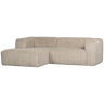 BEAN CHAISE LONGUE SOFA LEFT RIB FABRIC TRAVERTIN