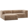 BEAN CHAISE LONGUE SOFA LEFT CHENILLE VELVET TAUPE