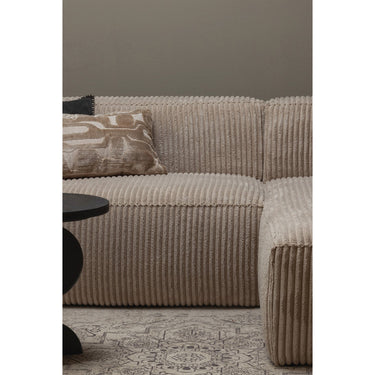 BEAN CHAISE LONGUE SOFA RIGHT RIB FABRIC TRAVERTIN